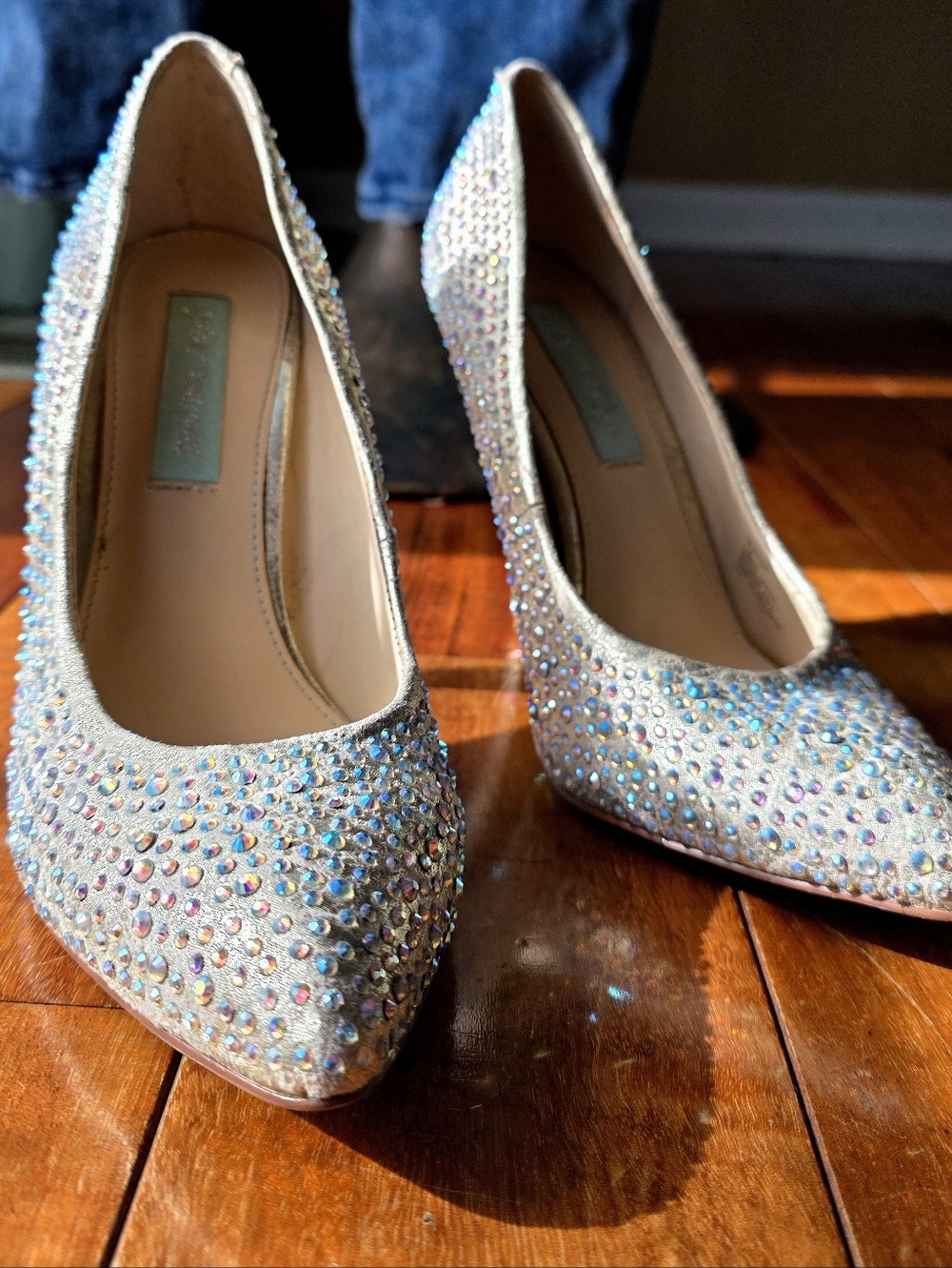 Blue by Betsey Johnson SB-Shine Rhinestone Heels‎ - Women's Size 7.5 US